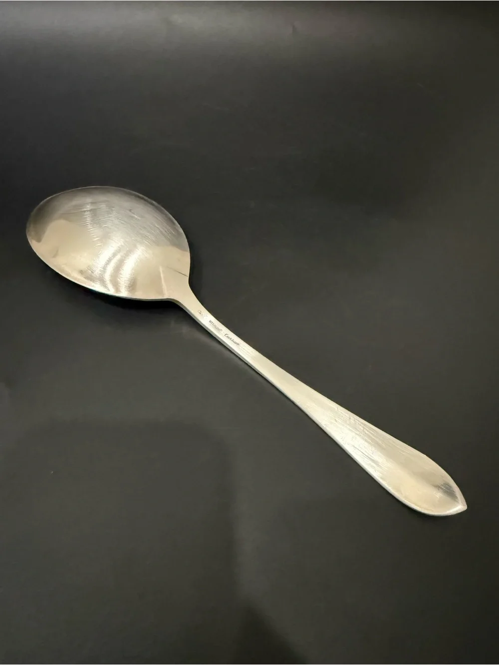 Vintage CARTIER Sterling Silver Engraved Gothic Monogram W 9” Serving Spoon 91g.